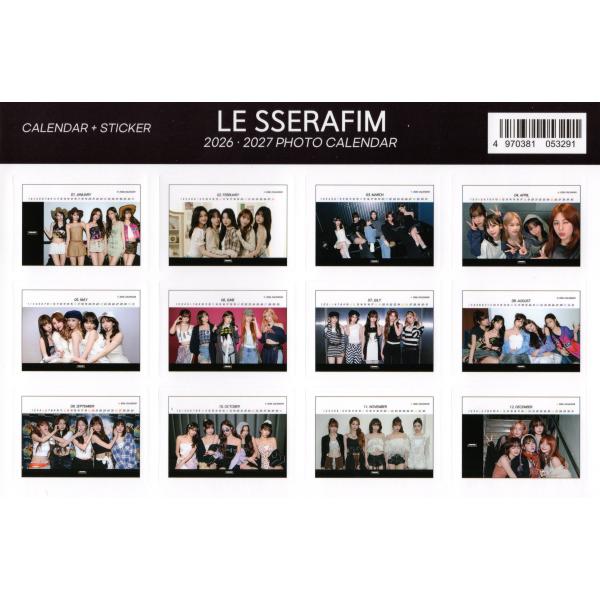 LE SSERAFIM ���Z���t�B�� ��� �J�����_�[ (�ʐ^�W) 2026~2027�N (2�N��) + �X�e�b�J�[�V�[�� [12�_�Z�b�g] ���i�摜4
