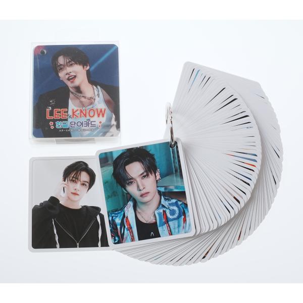 Lee Know リノ グッズ 韓国語 単語カード 単語帳 63枚入 + ケース付