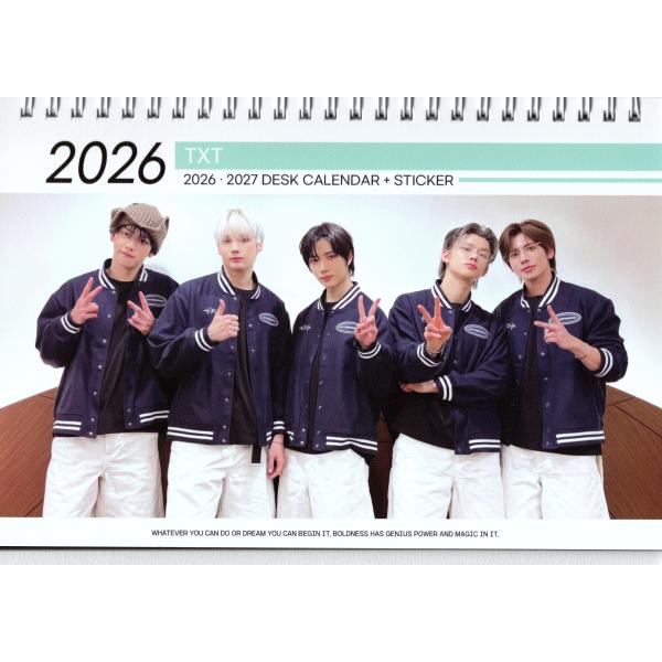 TXT K-POP グッズ 卓上 カレンダー (写真集 カレンダー) 2026~2027年 (2年分) + ステッカーシール [12点セット]TXT 最新 画像 グッズ トレカ クッション マグカップ カレンダー 写真集 ポスター 福袋  ...