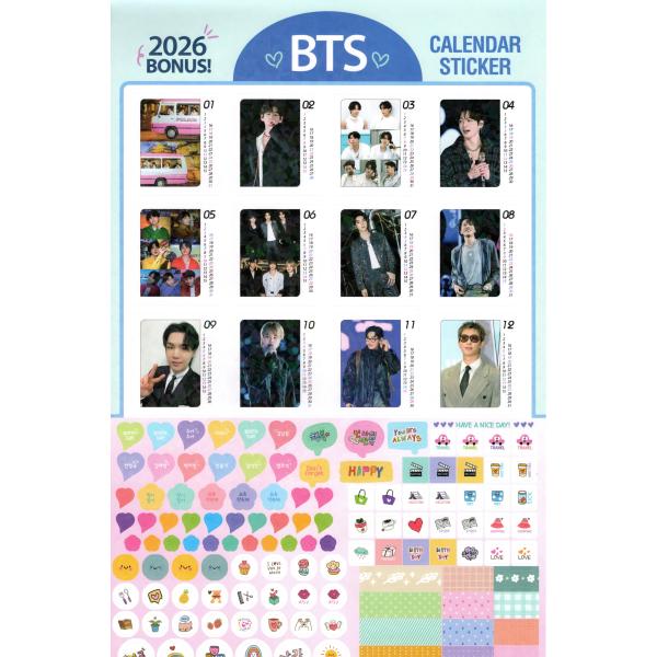 BTS グッズ 大判 壁掛け カレンダー 2026年 (令和8年) + | JChere
