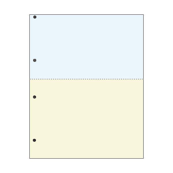 TANOSEE 汎用マルチタイププリンタ帳票 カラー用紙 A4 2分割 4穴 1箱