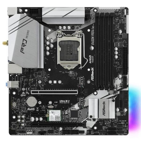 ASRock B460M Pro4/ac LGA 1200 Intel B460 SATA 6Gb/s Micro ATX