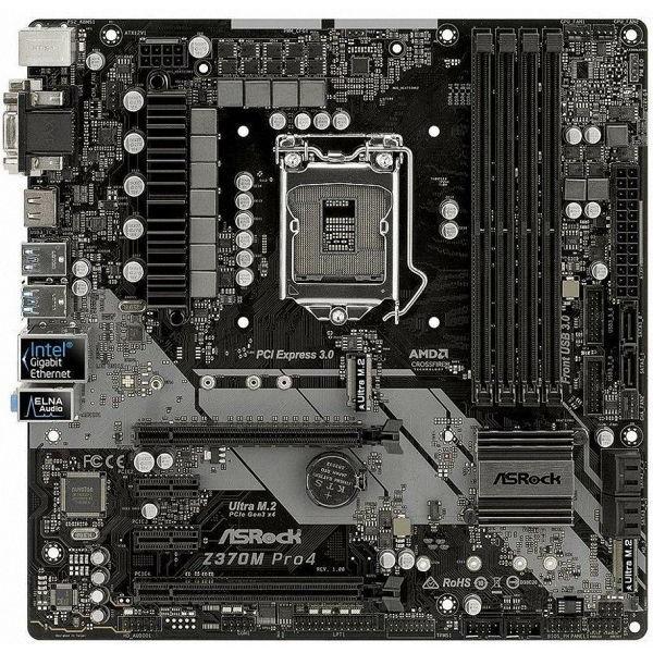 ASRock Z370M Pro4 LGA 1151 (300 Series) Intel Z370 HDMI SATA 6Gb/s