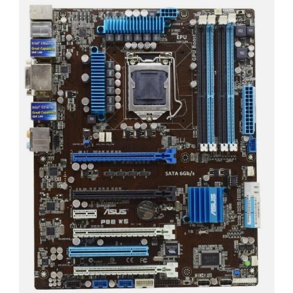 ASUS P8BWS マザーボード 本体 ASUS P8B WS Intel C206 LGA1155 DDR3 Motherboard ATX : パワー