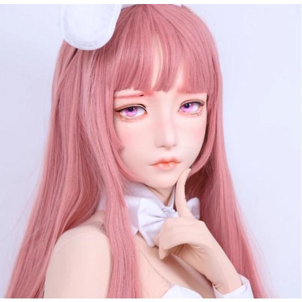 全頭マスク カツラ付き 月神DE フルマスク ドール ヘッドロリータ人形