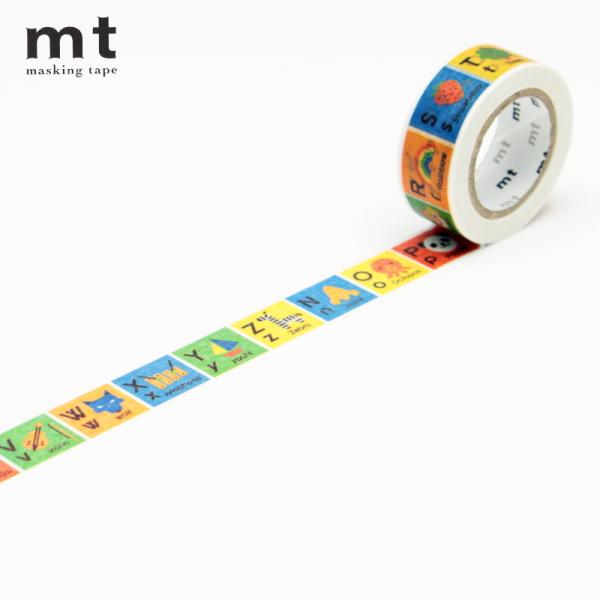 マスキングテープ カモ井加工紙 mt for kids キッズ アルファベットN-Z 15mm×7m MT01KID014 送料140円〜 別途送料