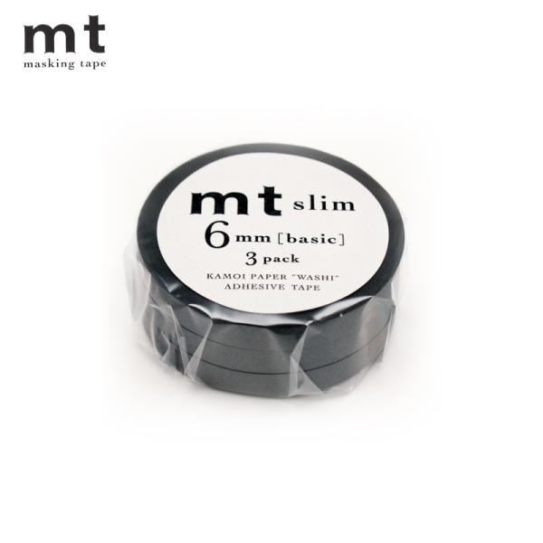 マスキングテープ カモ井加工紙 mt slim L マットグレー 6mm×10m 3巻入 MTSLIM24 別途送料 送料140円〜
