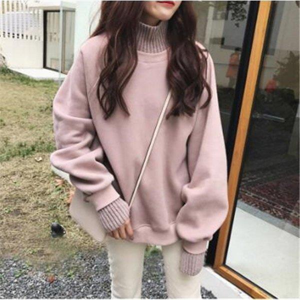 パーカー 裏起毛 暖かく 冬 レディース カジュアルにも 女性らしくにも 裏起毛オーバーパーカー カジュアル トップス プルオーバー ハイネックパーカー Xrx Picoo 通販 Yahoo ショッピング