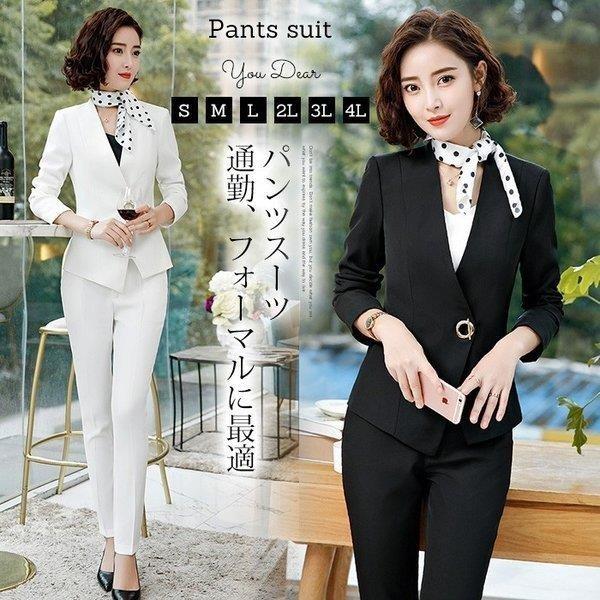 セットアップ スーツパンツ レディース パンツドレス 黒 白 30代 40代 50代 結婚式 ブラック フォーマル スーツ 入園式 卒業式 セレモニー 通勤 オフィス Xrx Picoo 通販 Yahoo ショッピング
