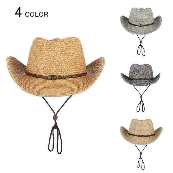 新作 麦わら風帽子 つば広 テンガロンハット ウエスタンハット メンズ レディース ストローハット インディアン フェザー ソンブレロ あご紐 紫外線 Uvカット Xrxsy Picoo 通販 Yahoo ショッピング