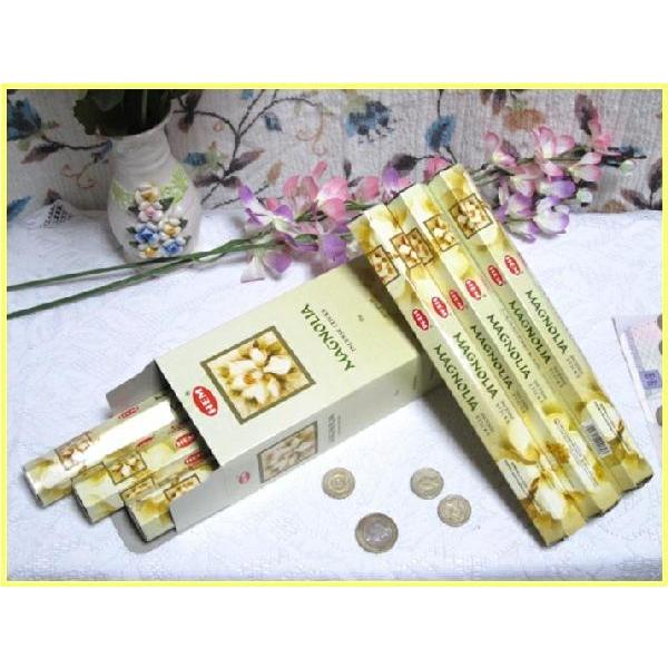 HEM�А� �}�O�m���A�� �X�e�B�b�N�^�C�v 1�� 6������@INDIA INCEMSE HEM-MAGNOLIA�ySticks�z�y1Box-6Packs/1Pack-20Sticks�z�iTotal ��120 Sticks�j