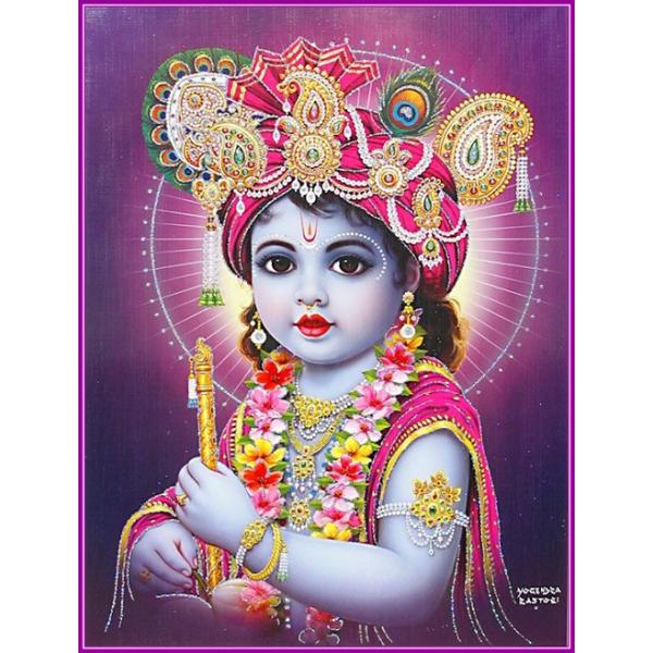 インドの神様 クリシュナ神(幼少期) お守りカード[003] ラミネート加工済み　India God【Krishna(Childhood)】Small Card (Charm) ※The card is laminated.