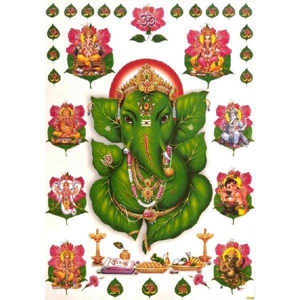 インドの神様 ガネーシャ神 お守りカード×1枚[016] India God【Ganesa】Small Card (Charm)