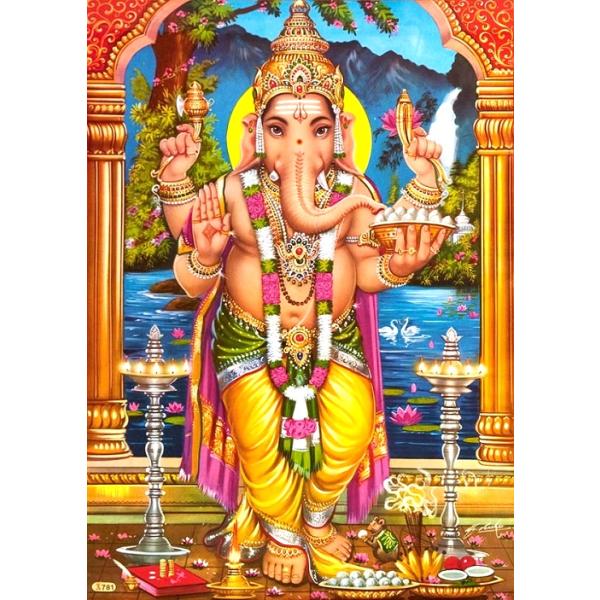 インドの神様 ガネーシャ神 お守りカード×1枚[022] India God【Ganesa】Small Card (Charm)