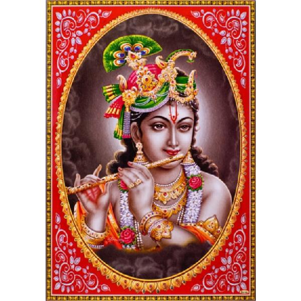 インドの神様 クリシュナ神のお守りカード(小)×1枚[004] India God【krishna】Small Card(charm)