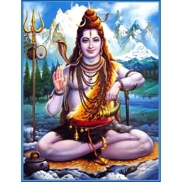 インドの神様 シヴァ神 お守りマグネットカード×1枚[025]　India God【Siva】Small MagnetCard (Charm)【創造】【破壊】【再生】【瞑想】【芸術】【解脱】