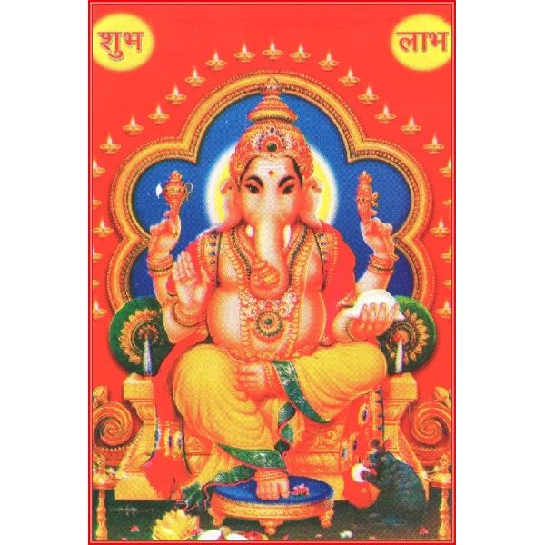 インドの神様 ガネーシャ神 お守りステッカー×1枚[001]　India God【Ganesa】Small sticker (Charm)【富】【商業】【学問】【繁栄】【成功】【群衆の長】