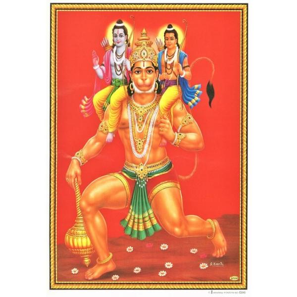 インドの神様 ハヌマーン神 お守りカード×1枚[002]ラミネート加工済み India God【Hanuman】Small Card (Charm) ※The card is laminated.【猿の神】【風の神】