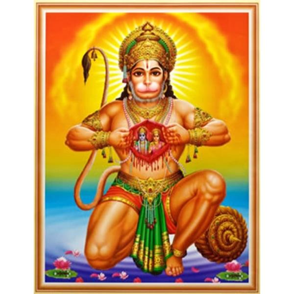 インドの神様 ハヌマーン神 お守りカード×1枚[004]ラミネート加工済み India God【Hanuman】Small Card (Charm) ※The card is laminated.【猿の神】【風の神】