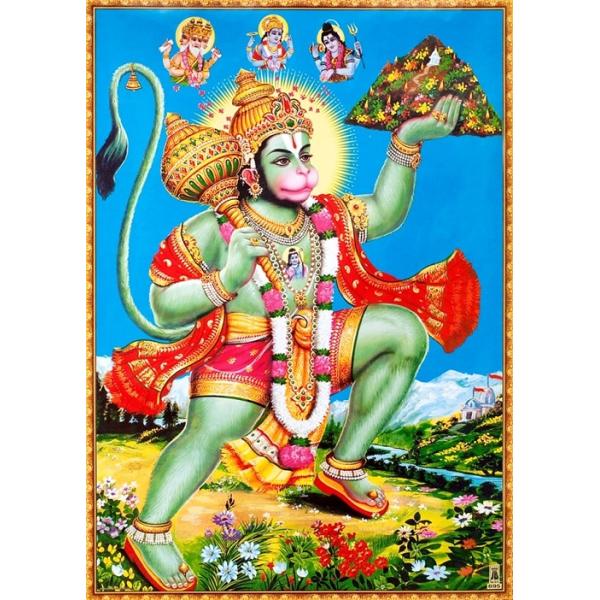 インドの神様 ハヌマーン神 お守りカード×1枚[013]ラミネート加工済み India God【Hanuman】Small Card (Charm) ※The card is laminated.【猿の神】【風の神】