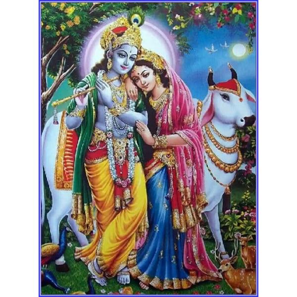 インドの神様 クリシュナ＆ラーダのお守りカード[010] ラミネート加工済み　India God【Krishna＆Radha】Small Card (Charm)※The card is laminated.