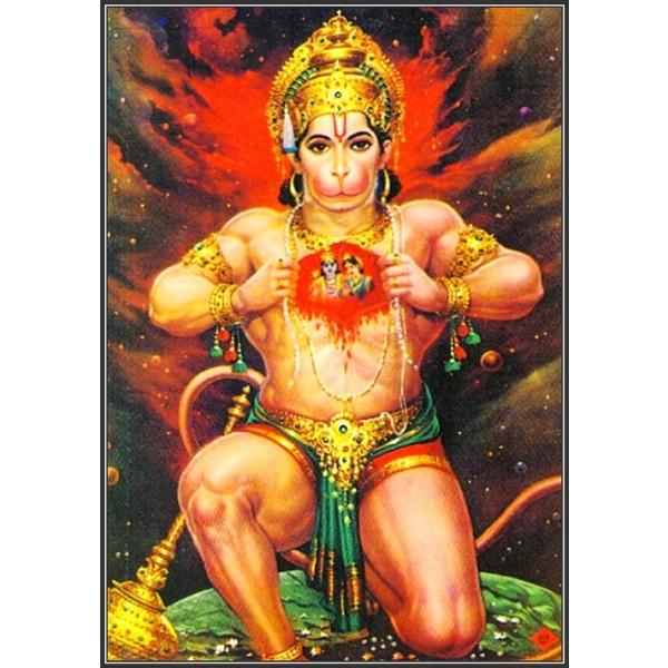 インドの神様 ハヌマーン神 お守りマグネットカード×1枚[003] India God【Hanuman】Small MagnetCard (Charm) 【猿の神】【風の神】【戦いの神】
