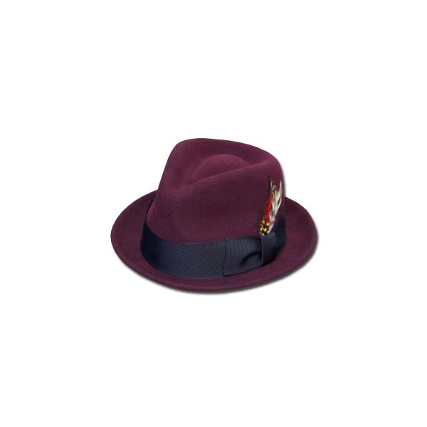 New York Hat ニューヨークハット 帽子 フェルトハット 5329 Tear Drop Stingy Fedora Burgundy メンズ レディース