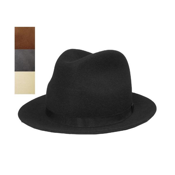 ニューヨークハット New York Hat 5306 Raw Edge Fedora BLACK WHISKE DARKGREY ANTIQUEWHITE メンズ レディース