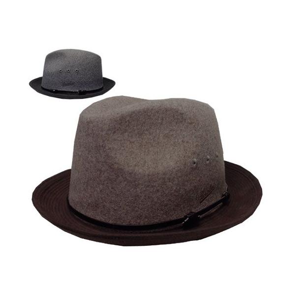 Borsalino（ボルサリーノ） 中折れハット BS378 グレー 茶 メンズ