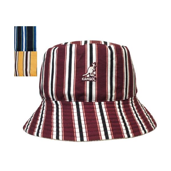 KANGOL カンゴール Double Pattern Bucket Cordovan Navy Sunset バケットハット リバーシブル ストライプ メンズ レディース
