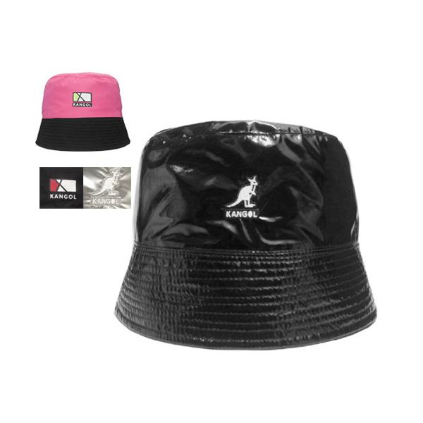 カンゴール KANGOL 2WAY Rave Sport Bucket Black Silver エナメル リバーシブル メンズ レディース 男女兼用