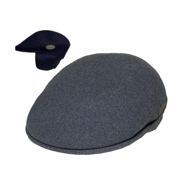 KANGOL（カンゴール） ハンチング WOOL504 EARLAP DK.FLANNEL DK.BLUE 耳当て付き メンズ レディース