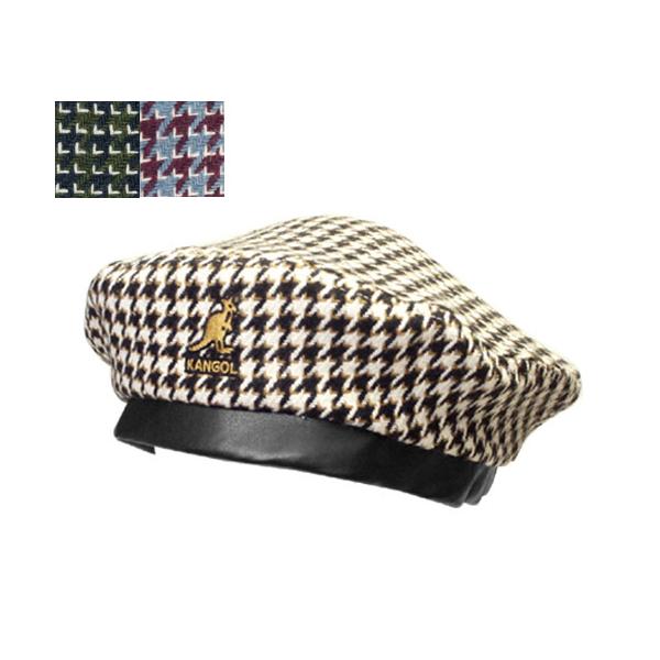 KANGOL �J���S�[�� Tooth Grid Beret BLACK/WHITE MAROON/BLUE FOREST/NAVY �x���[�X �`�F�b�N �����Y ���f�B�[�X �j�����p �����y�@
