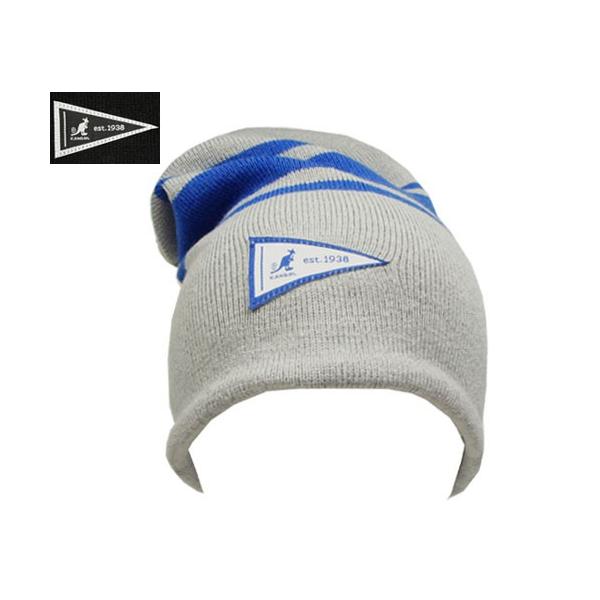 KANGOL カンゴール Rev Stripe Slouch Beanie Grey Black ニットビーニー メンズ レディース
