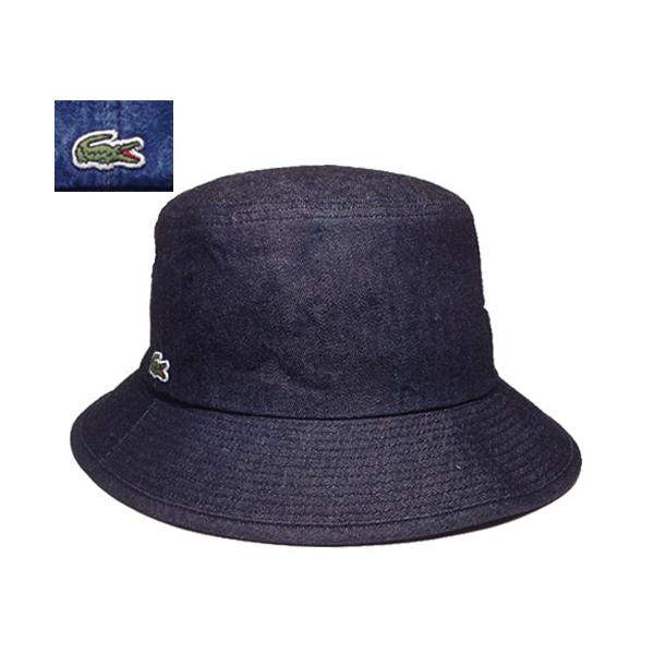 LACOSTE ラコステ L1262 DENIM BUCKET HAT デニム バケットハット コン ブルー 帽子 紳士 婦人 メンズ レディース