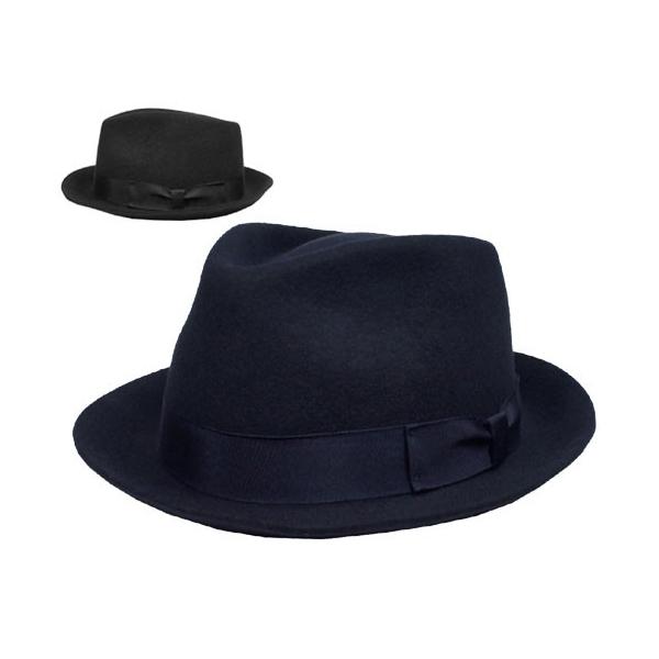 帽子 Felt Hat Felt Hat レスコー型ハット 紺 黒 メンズ レディース