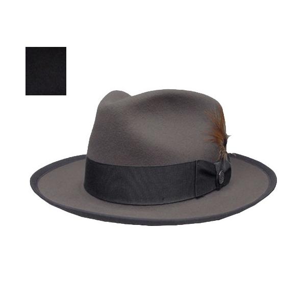 帽子 ステットソン STETSON  ST159 WHIPPET マニッシュハット チャコールグレー 黒 ビーバー メンズ レディース