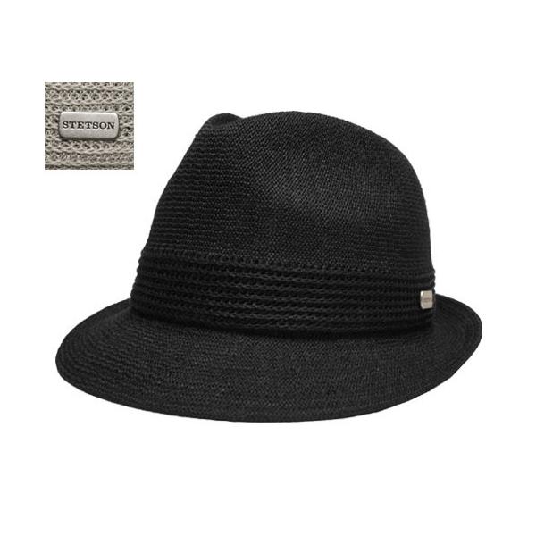 帽子 ステットソン STETSON SE105 マニッシュ ハット 黒 グレー メンズ レディース