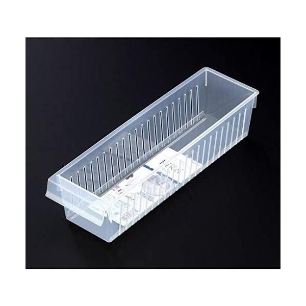 キレイストッカー スリム クリア●冷蔵庫内をいつでもキレイに取り出しやすく冷蔵庫の中の食材をまとめて一箇所に整理できます。冷蔵庫内をいつでもキレイで取り出しやすい空間に保てます。缶ビールやジュース、調味料の収納に適したサイズです。クリアなの...