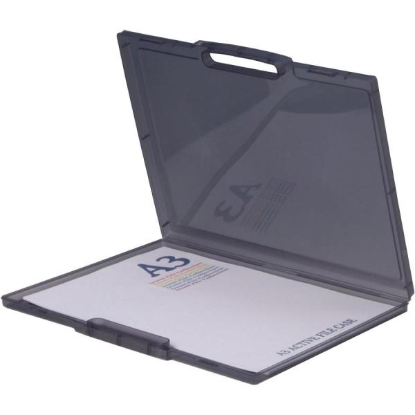 他サイト： 和泉化成 Ａ３アクティブファイルケース３５型 スモーク ファイルケース 書類入れ 収納 賞状 楽譜 ポスター ハンドル付の商品画像