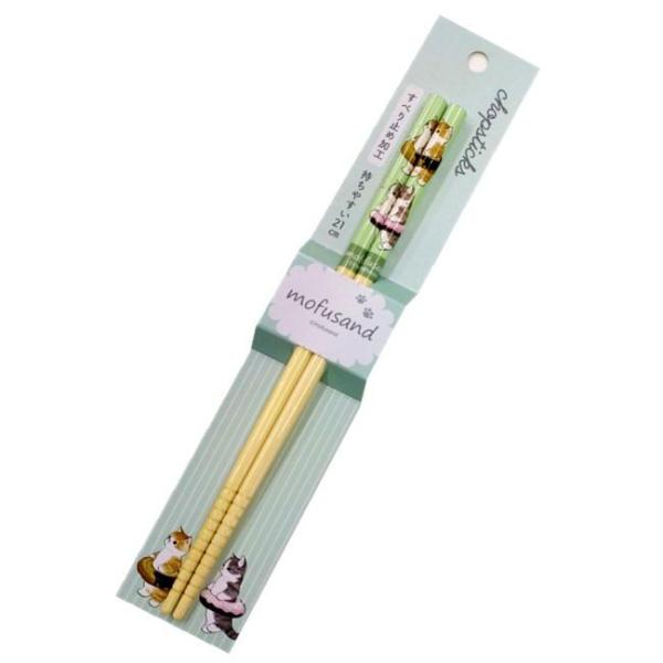 mofusand 竹安全箸 ドーナツにゃん グリーン 21cm　人気キャラクター mofusand モフサンド柄の竹安全箸21cm ●女性が使いやすく持ちやすい21cmサイズ●つかみやすくするために先端部にすべりどめ加工をしてあります。 商...
