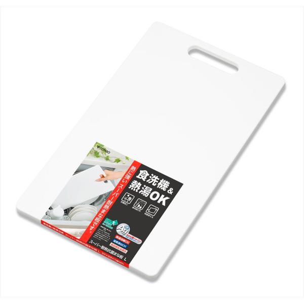 熱に強い素材（耐熱温度110℃）、食器洗浄乾燥機OKスーパー耐熱抗菌まな板L●熱に強い素材●食器洗浄乾燥機OK商品詳細カラー ホワイトJANコード 4973221043490サイズ 約縦37×横22×高さ1cm材質 ポリプロピレン