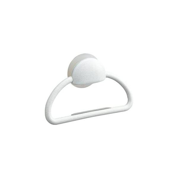 ポゼ タオルリング 吸盤 ホワイト K134118●しっかり固定、位置変え自由。ふきんやタオルがかけれる、タオルリング 吸盤●強力吸着タイプで、繰り返し貼ってはがせる・壁面を傷つけない、はがし跡が残らないカラーホワイトJANコード49749...