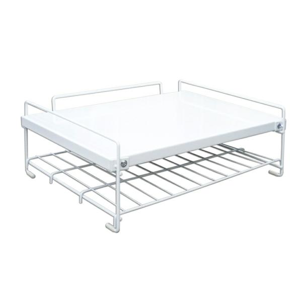 レンジの上にも収納を！これで無駄スペース削減です商品寸法: 幅42.5×高15cm×奥行31.5cm耐荷重: 棚板7・網3kg【返品不可商品となります】