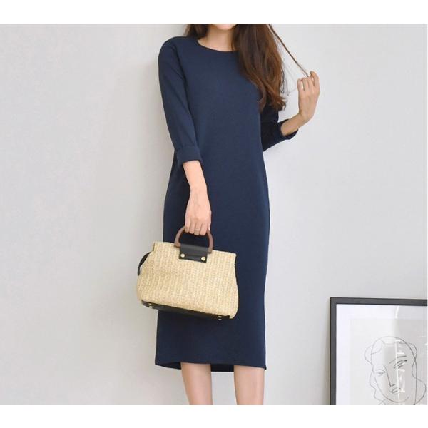 ロング ワンピース タイト 七分袖 黒 オフィス ロングワンピース ひざ下丈 ミモレ丈 スリット シンプル 無地 お出かけ 上品 メール便可 Buyee Buyee Japanese Proxy Service Buy From Japan Bot Online