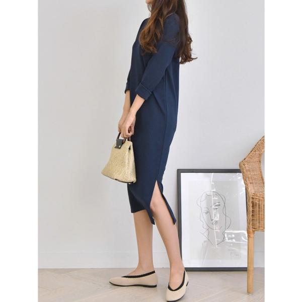 ロング ワンピース タイト 七分袖 黒 オフィス ロングワンピース ひざ下丈 ミモレ丈 スリット シンプル 無地 お出かけ 上品 メール便可 Buyee Buyee Japanese Proxy Service Buy From Japan Bot Online