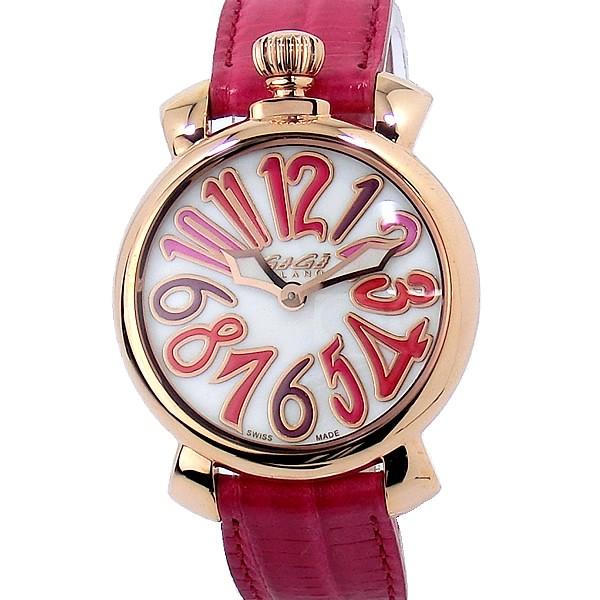 ガガミラノ GaGa MILANO レディース 腕時計 6021.03LT MANUALE 35MM GOLD PLATED ピンクレザー