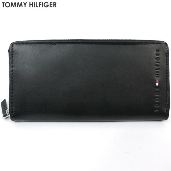 トミーヒルフィガー 長財布 ラウンドジップ ブラック レザー  メンズ 31TL13X015 BLACK  TOMMY HILFIGER 80665【A】 就職・入学祝ギフトおすすめ
