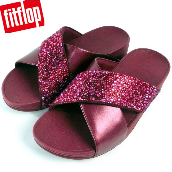 フィットフロップ レディース LULU クリスタルミックス メタリック クロス スライド サンダル 靴 シューズ コ上品 疲れにくい ブラック 黒 ネイビー レッド 赤 シルバー 送料無料 fitflop JE2-011 JE2-090 JE2-399 JE2-C35 FitFlop（フィットフロップ） サンダル レディース LULU クリスタル