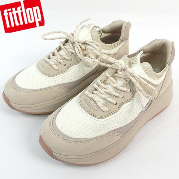 フィットフロップ レディース スニーカー シューズ 厚底 幅広 FITFLOP F-MODE スエード ニット フラットフォーム スリッポン IV1-B43